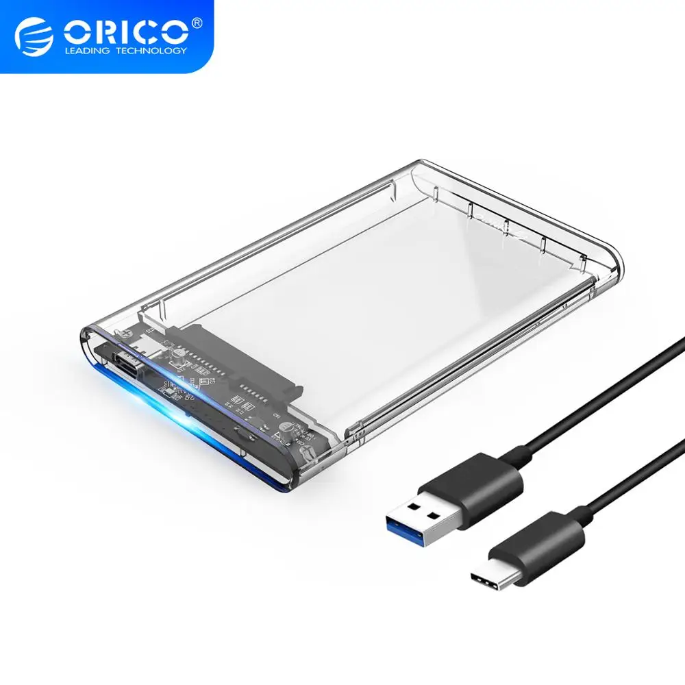 ORICO HDD чехол 2 5 дюймов прозрачный SATA к USB 3 0 1 жесткий диск коробка инструмент