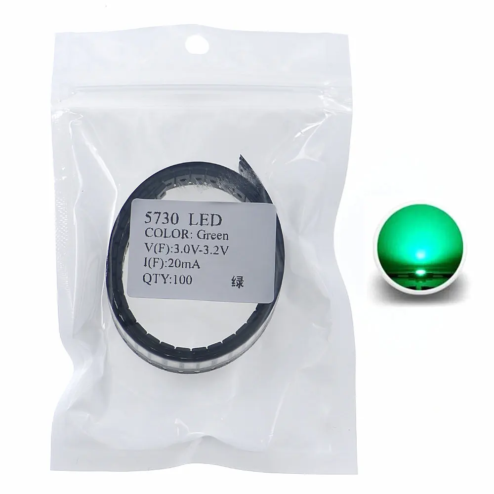 100 шт. SMD 5730 (5630) светодиодный излучающая Диодная лампочка чип теплый холодный