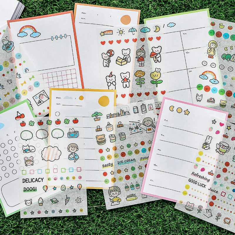 Mohamm блестящие наклейки с милыми рисунками и план список набор блокнотов