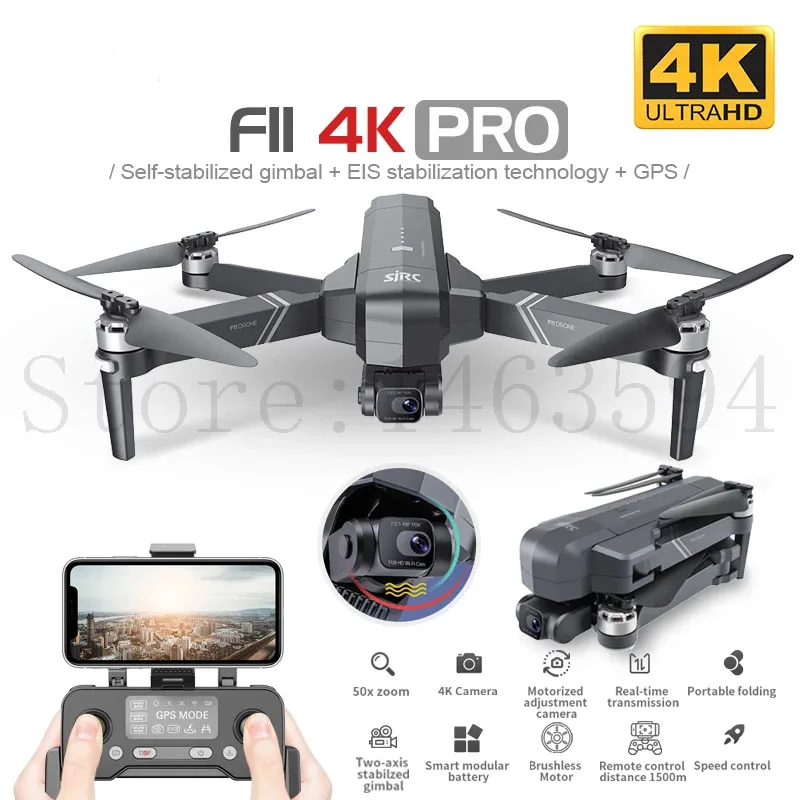 Квадрокоптер SJRC F11/F11 PRO/F11 4K PRO Дрон с GPS Wi Fi FPV 1080P/2 7 K/двухосевой стабилизатор камера