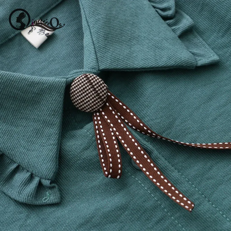 

Women Blouse Sweet Corduroy Solid Color Lapel Shirt Loose Single-breasted Autumn Wild Long Sleeve Blouse