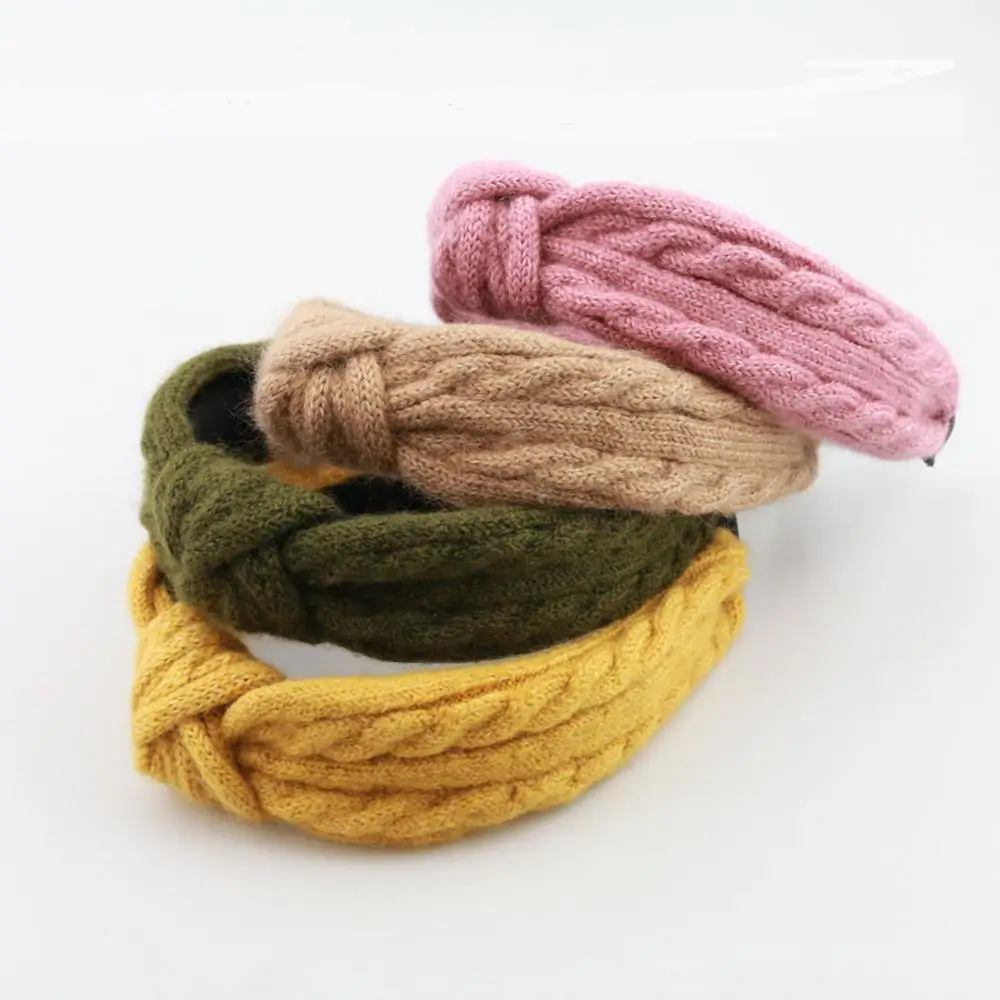 

Fashion Wool Knot Headband Retro Knitting Twist Hair Bands For Women Lovely And Keep Warm Autumn And Winter Style Head Wrap