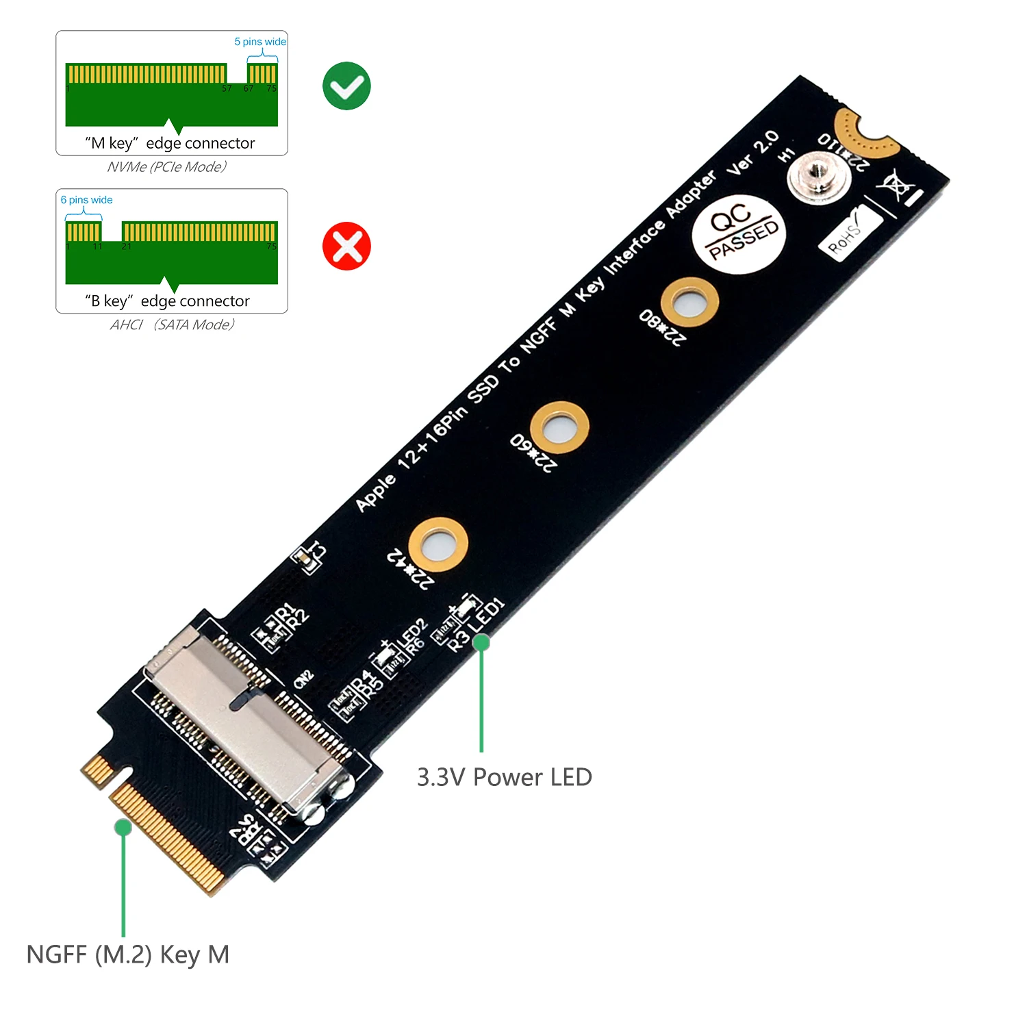 Для Macbook SSD адаптер для Apple SSD адаптер для Macbook Air Pro retina 2013- SSD для M2 адаптер M Key M.2 NGFF конвертная карта