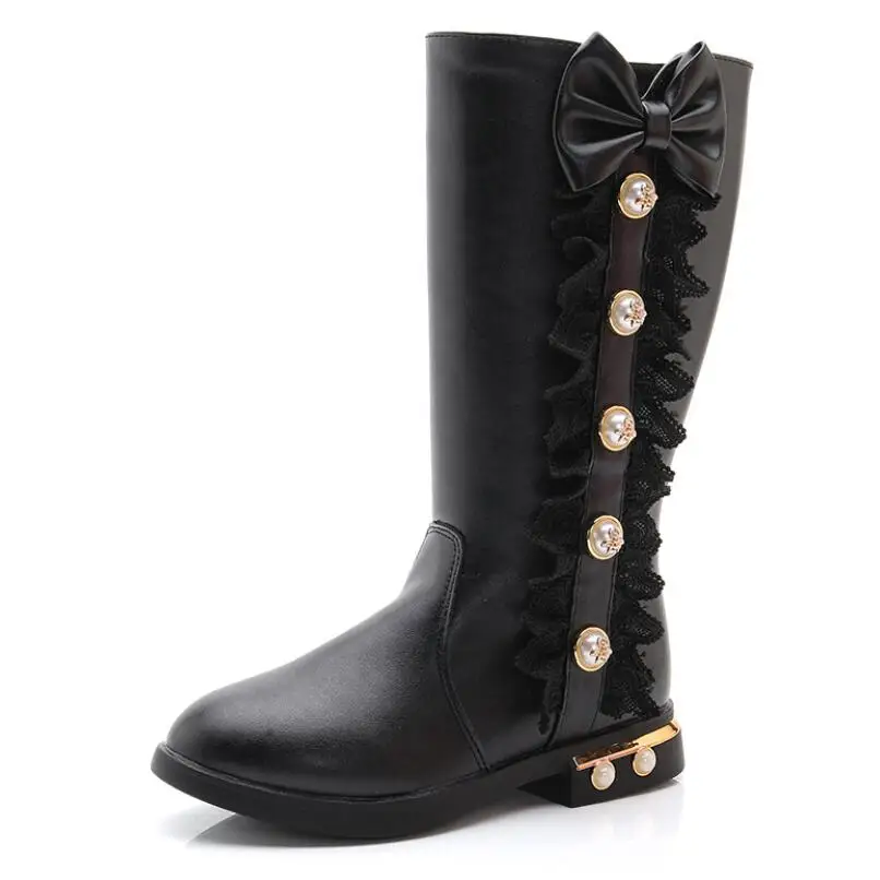 

Girls High Boots Children Snow Boots Student Princess Knee Length Martin Boots Kids Waterproof Non-slip Winter Sport Shoes