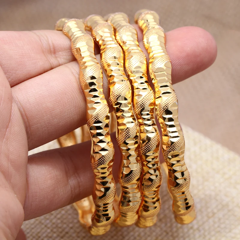24K браслет в дубайском стиле для женщин/девочек золотой цвет африканский Ближний