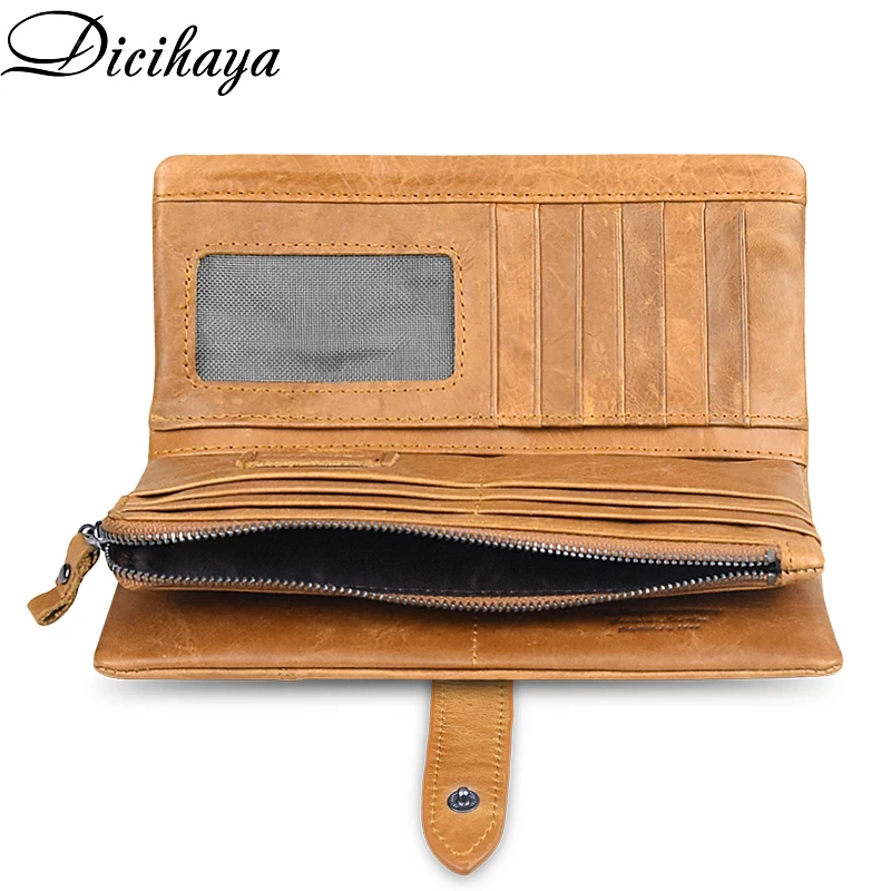 DICIHAYA брендовый мужской бумажник из натуральной кожи большой емкости больше карт