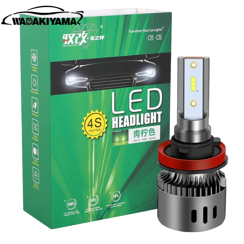 

2X Extremely Bright H11 LED Fog Light Bulbs 3800K Lime Yellow/Green H8H9 H7 HB4 9006 4000LM Mini Size For Fog Lamp Replacement