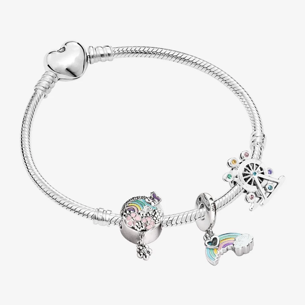

2021 hot style 100% 925 Sterling Silver Fairy Tale Charm Flat Bracelets Perfect for Original DIY Charm Jewelry for Women