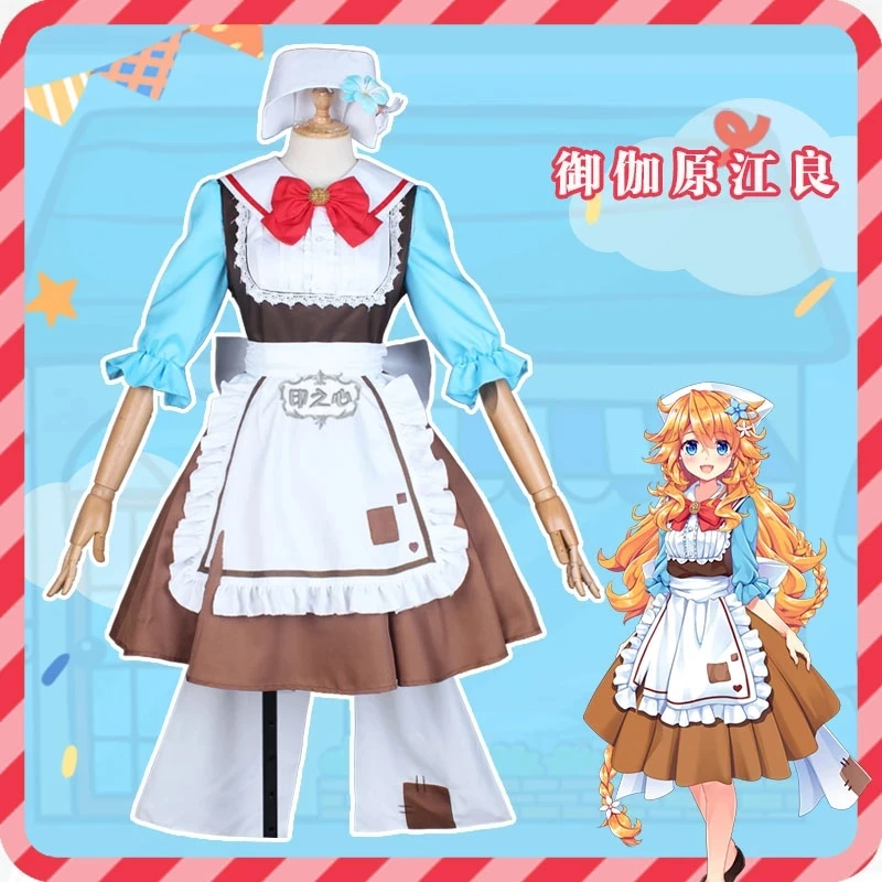 

Anime Vtuber Hololive Otogibara Era Lolita Maid Dress Apron Outfit Cosplay Costume Women Halloween Free Shipping 2021 New
