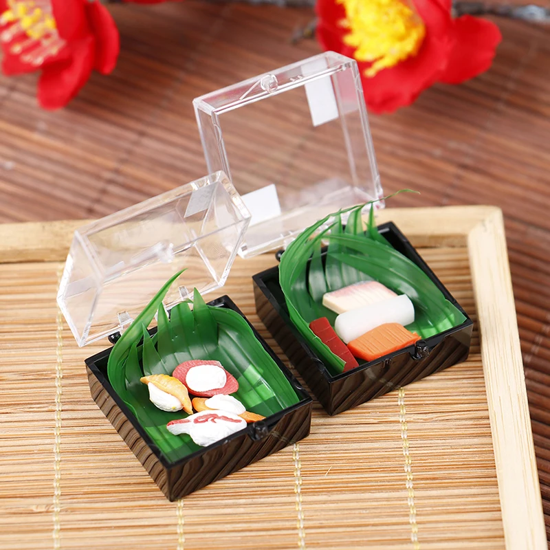 

1 Box Dollhouse Japanese Boutique Sushi Transparent Bento Box Mini Accessories