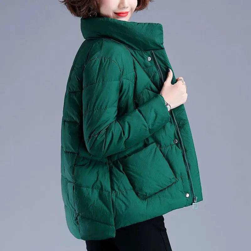 

Осенне-зимняя Красивая стеганая куртка, свободная женская одежда большого размера, короткая стеганая куртка, зимние женские парки, пальто ...