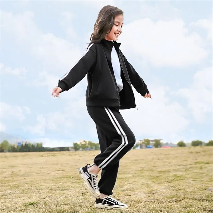 Комплект одежды для девочек весна-осень 2020 спортивный костюм с длинными рукавами