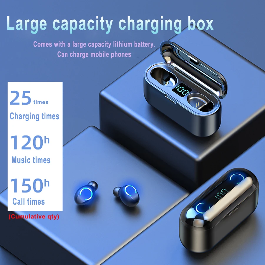 Сенсорное управление TWS 5 0 Bluetooth наушники беспроводные свободные руки