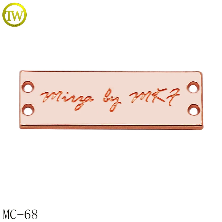 Квадратные маленькие металлические этикетки RoseLogo на заказ для одежды | Этикетки