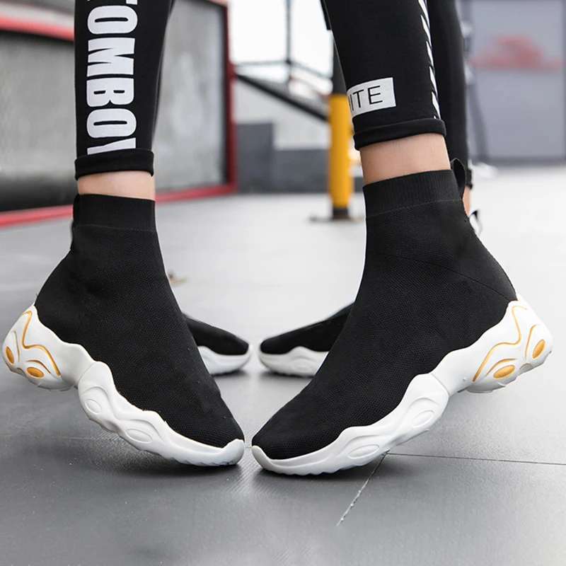

Unisex Sneakers Fashion high socks casual sneakers Outdoor lightweight breathable ankle walking shoes Platform heighten shoes