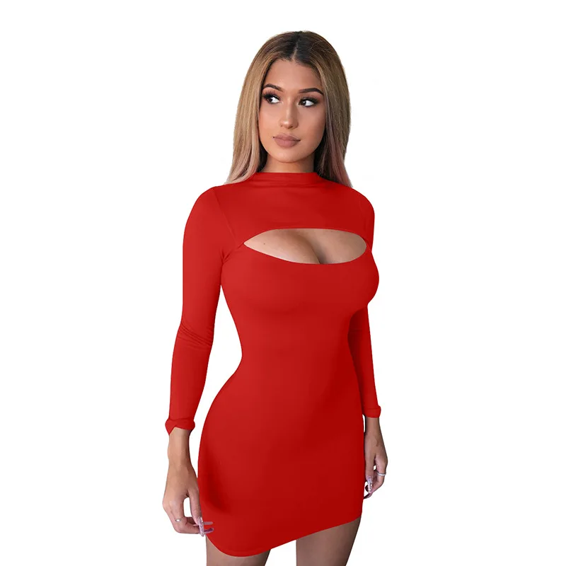 ANJAMANOR сексуальное платье 2020 Новая Мода Vestidos с длинным рукавом облегающее