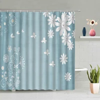 spring flower shower curtain set sunflower cactus polyester fabric bath curtains multi size printing with hooks bathtub screens