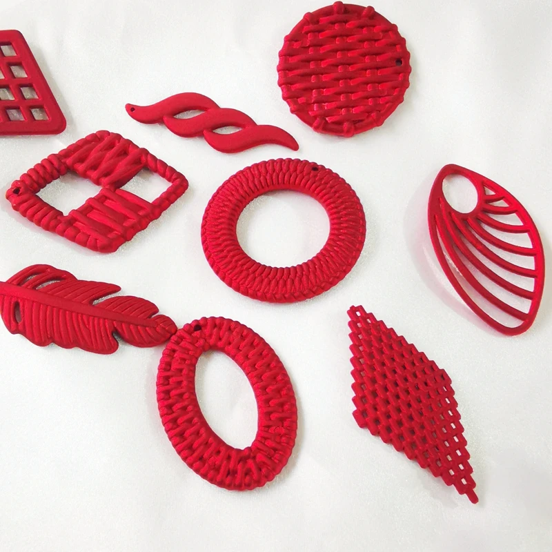 Серьги с красными резиновыми красками полимерные сережки подвески аксессуары