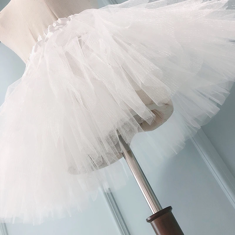 White Swing Mini Tulle Mesh Petticoats Lady Sweet Tutu Gala Party Women Underskirt Cheap Short Elastic Waist Rockabilly Skirt | Женская