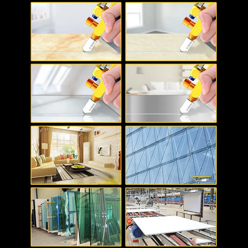 Professional Glide Glass Tile Cutter 2 In 1 Ceramic Tile Glass Cutting One-piece Cutter Tool Consolidated Glass Cutter