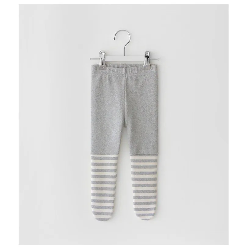 Детские леггинсы штаны в полоску сезон зима-весна хлопковые для новорожденных