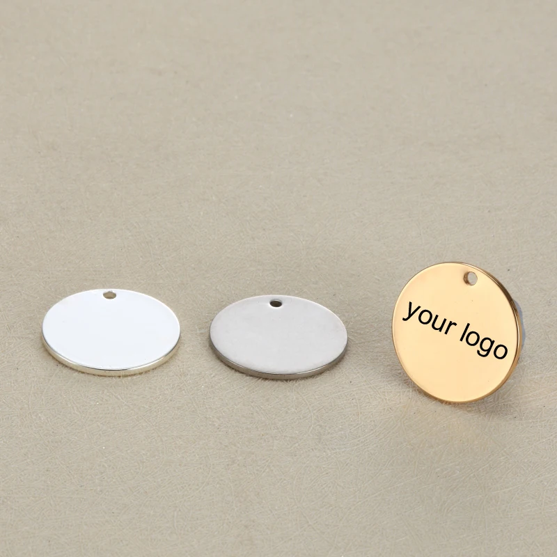 

Blank 18mm Round Custom Tag Stainless Steel Charms Engrave your own logo