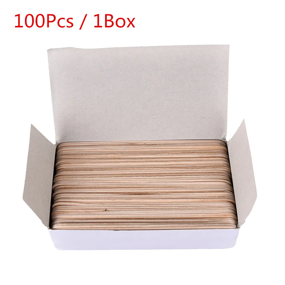 

100 шт. горячим воском ремесло воск деревянная палочка для нового IPad 6 дюймов язык депрессорных шпатель, аппликатор, палочка татуировки