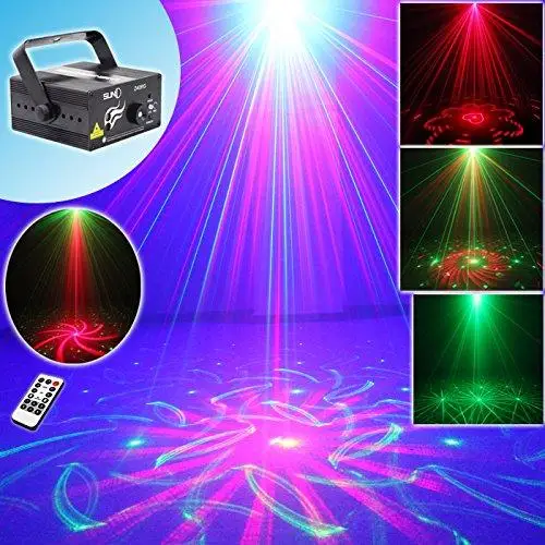

Suny RG 3 Lens 40 Patterns Mini Laser Projector Stage Light Blue LED Stage Lighting With Remote Control Show Disco DJ Party Ligh