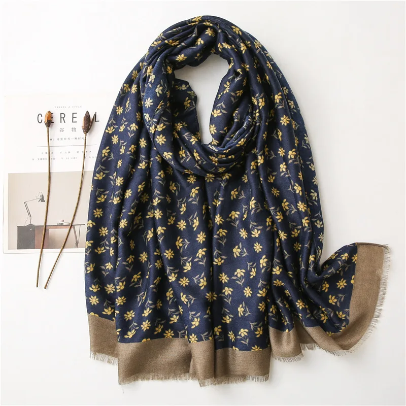 

Autumn Spain Fashion Lovely Polka Floral Fringe Viscose Shawl Scarf High Quality Wrap Pashmina Stole Bufandas Muslim Hijab Snood