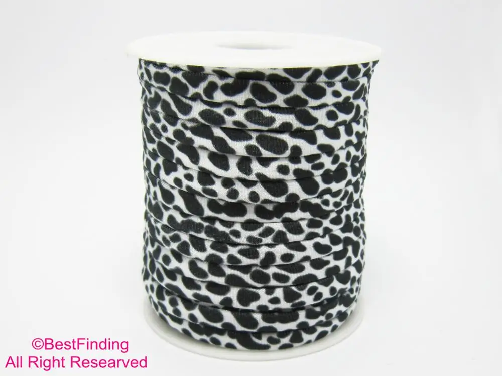 Белый леопардовый шнур из лайкры эластичный 5 мм сшитые полоски для купальников и