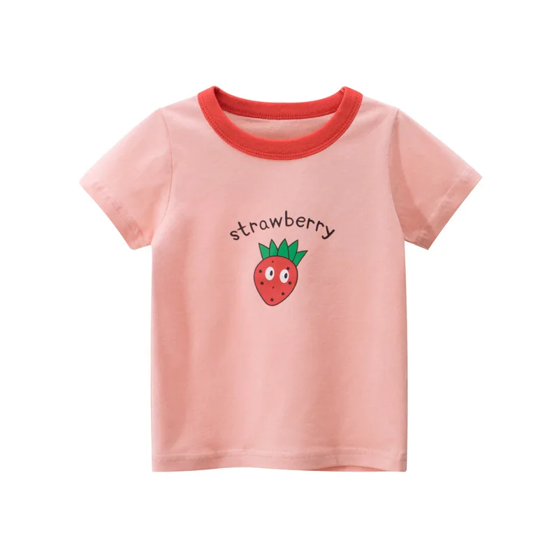 

Solid Color Fruit Pattern Children T Shirt Children Clothing For Boys T-Shirt Kids Clothes Summer Girls Outdoor Casual Wear