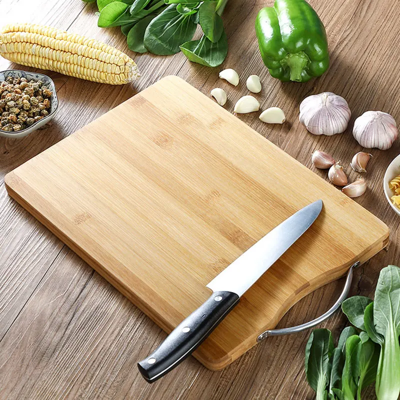 1pc Bamboo Chopping Board Secure Durable Wooden Kitchen Cutting Healthy Vegetable Meat Processing Tool Accessories |