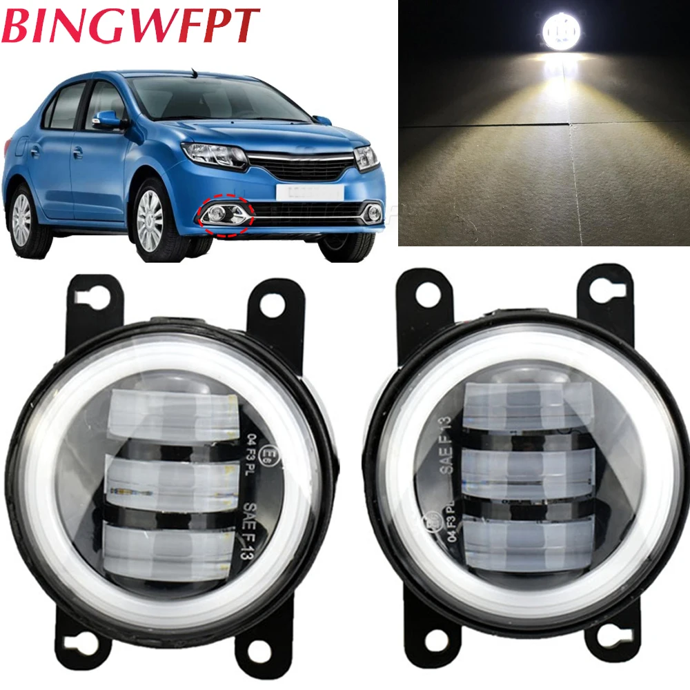 

Противотуманные фары в сборе для Renault Megane 2/3 Duster Logan 2004-2015, передний бампер автомобиля, светодиодные противотуманные фары DRL, светильник туман...