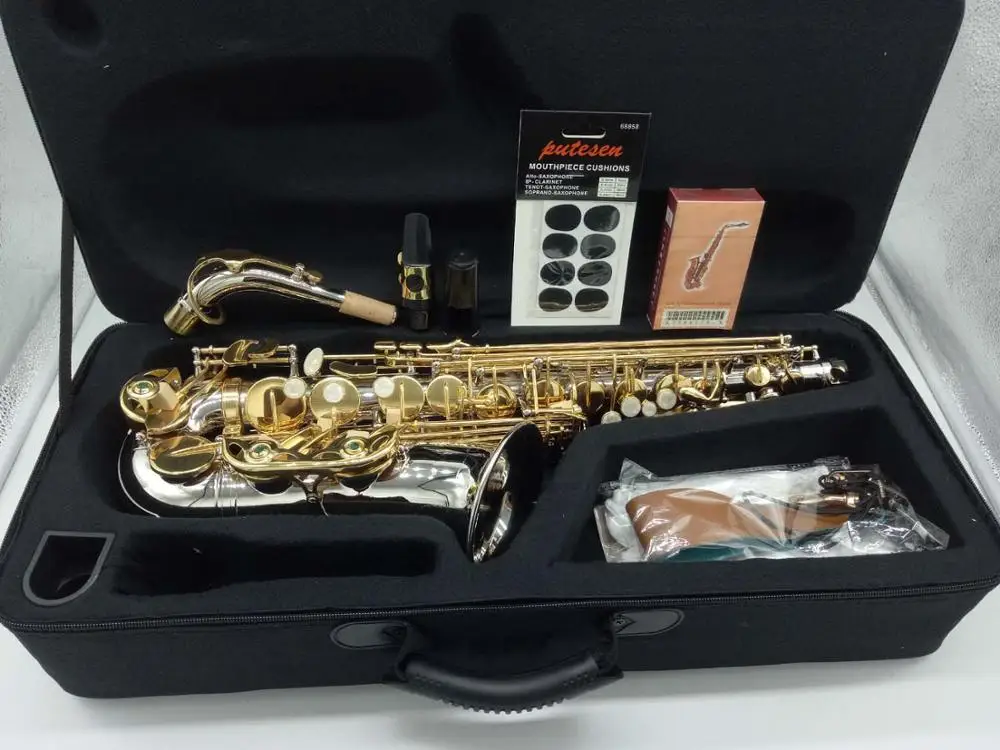 

Brand New Music fancier Club saxophon MFCAS-WO37 Alto Saxophone Nickel Plated Gold Key