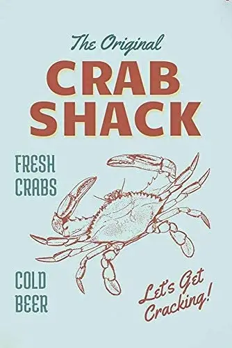 

LZATPD SLALL Custom Crab Shack Personalized Crab Lover Retro Street Sign Household Metal Tin Sign Bar Cafe Car Motorcycle Garage