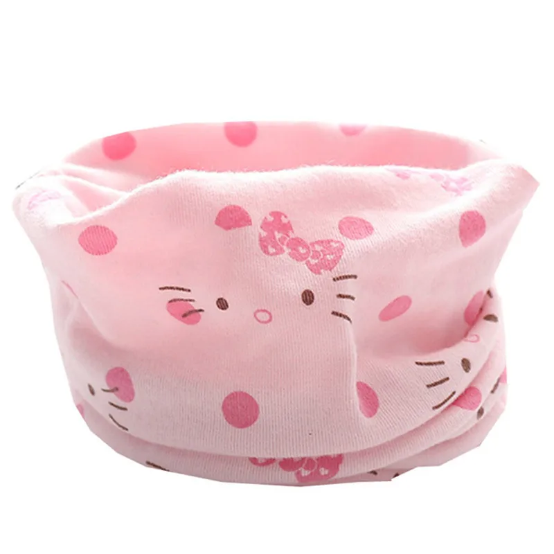 cat pink Хлопковый детский шарф, зимний теплый детский шарф, детский шарф для девочек и мальчиков с круглым вырезом, теплый детский шарф с воротником - Цвет: cat pink