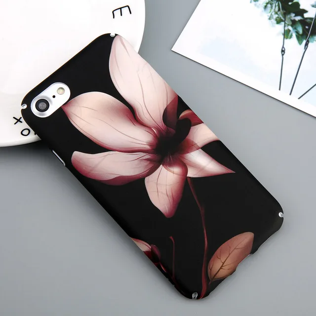 Чехол для телефона с изображением цветов и листьев для iPhone X, XS, XR, 6, 6S Plus, 7, 8 Plus, 5, 5S, SE, Тонкие Жесткие ПК-Чехлы, Мраморная Крышка для ананас черешня - Цвет: B