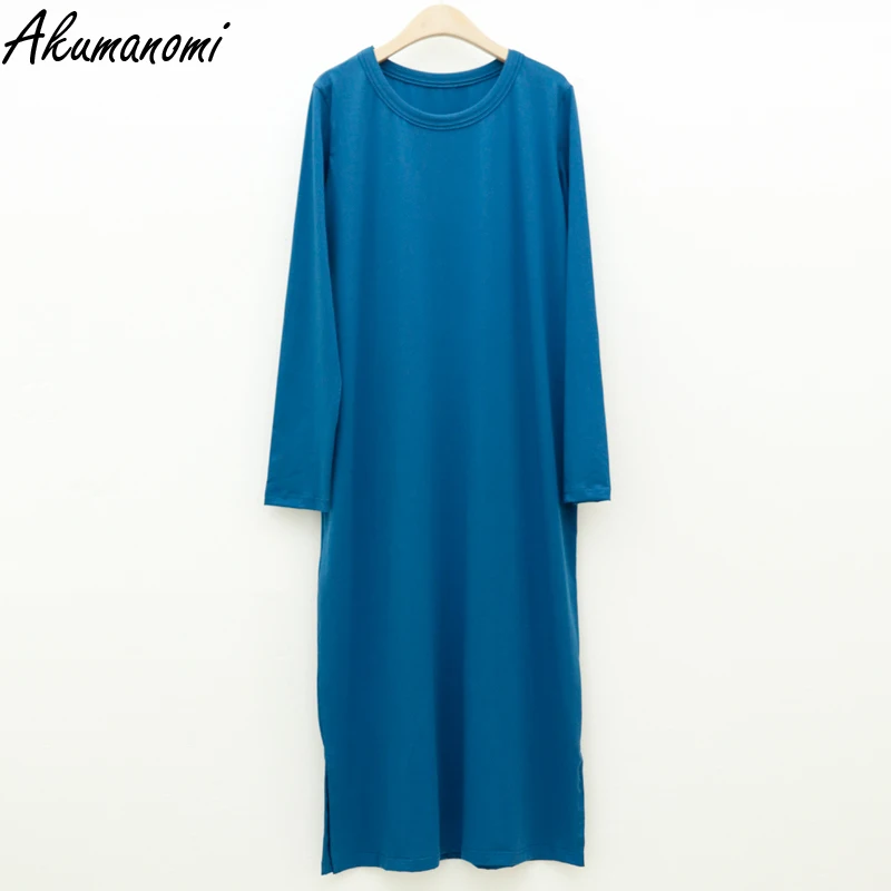 Plus Size Dresses Cotton 6xl 7xl 8xl 9xl 10xl Spring Autumn Women Clothing Long Sleeve Vintage Black Maxi Dress Female Casual