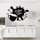 Мультфильм Кофе время стены Съемная наклейка из ПВХ для детской комнаты украшения стены искусства росписи Прямая поставка