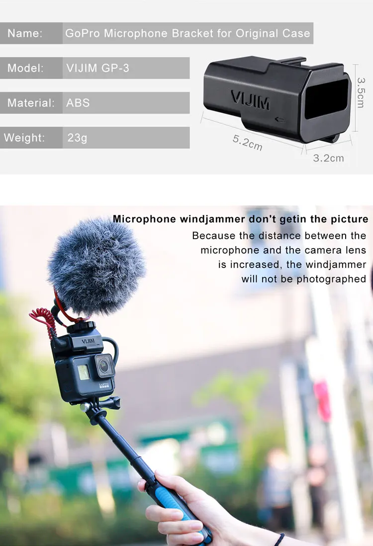 Крепление для микрофона для GoPro Hero 7/6/корпус микрофонный адаптер, для оригинального Go Pro Чехол рамка с универсальными аксессуарами для холодной обуви
