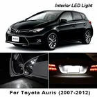 14 шт. внутренний светодиодный фонарь освещения номерного знака + Габаритные огни + интерьер плафон комплект для Toyota Auris (2007-2012) туалетное зеркало лампы