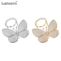 luoteemi danced butterfly rings for women elegant cubic zirconia wedding engagement ring fashion jewelry anel feminino