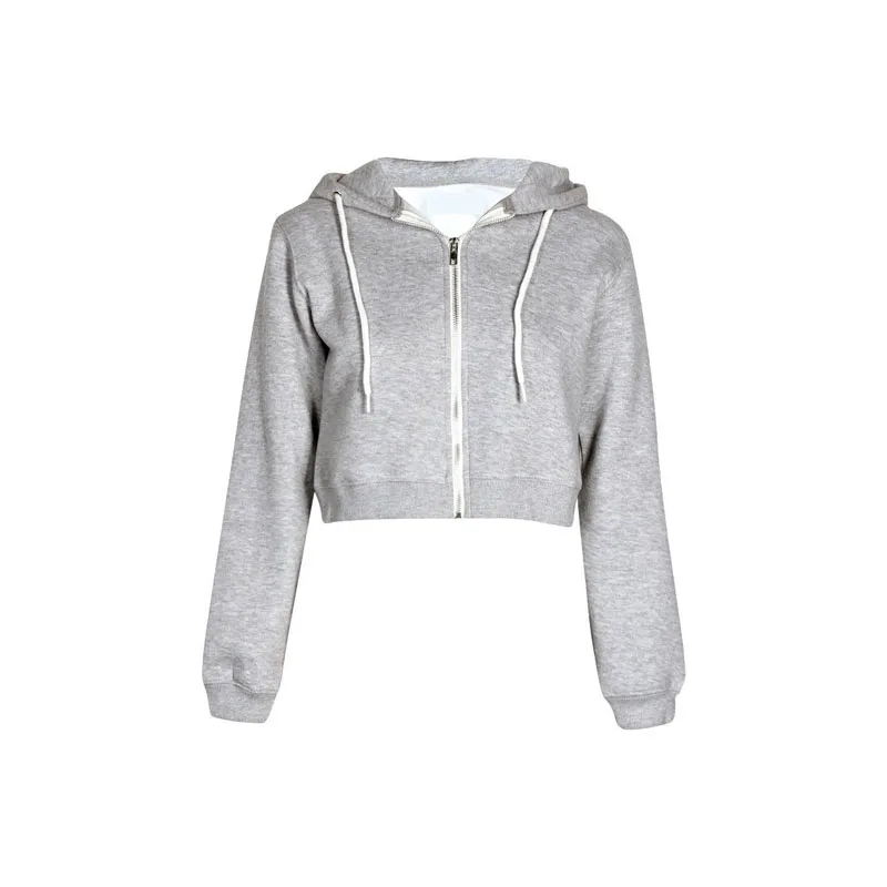 Новое поступление женские осенние простые толстовки на молнии тонкая куртка с