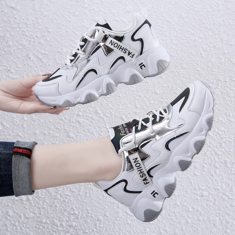 

Женские кроссовки 2022, Высококачественная сетчатая дышащая кожаная Вулканизированная обувь, модная повседневная универсальная обувь для б...