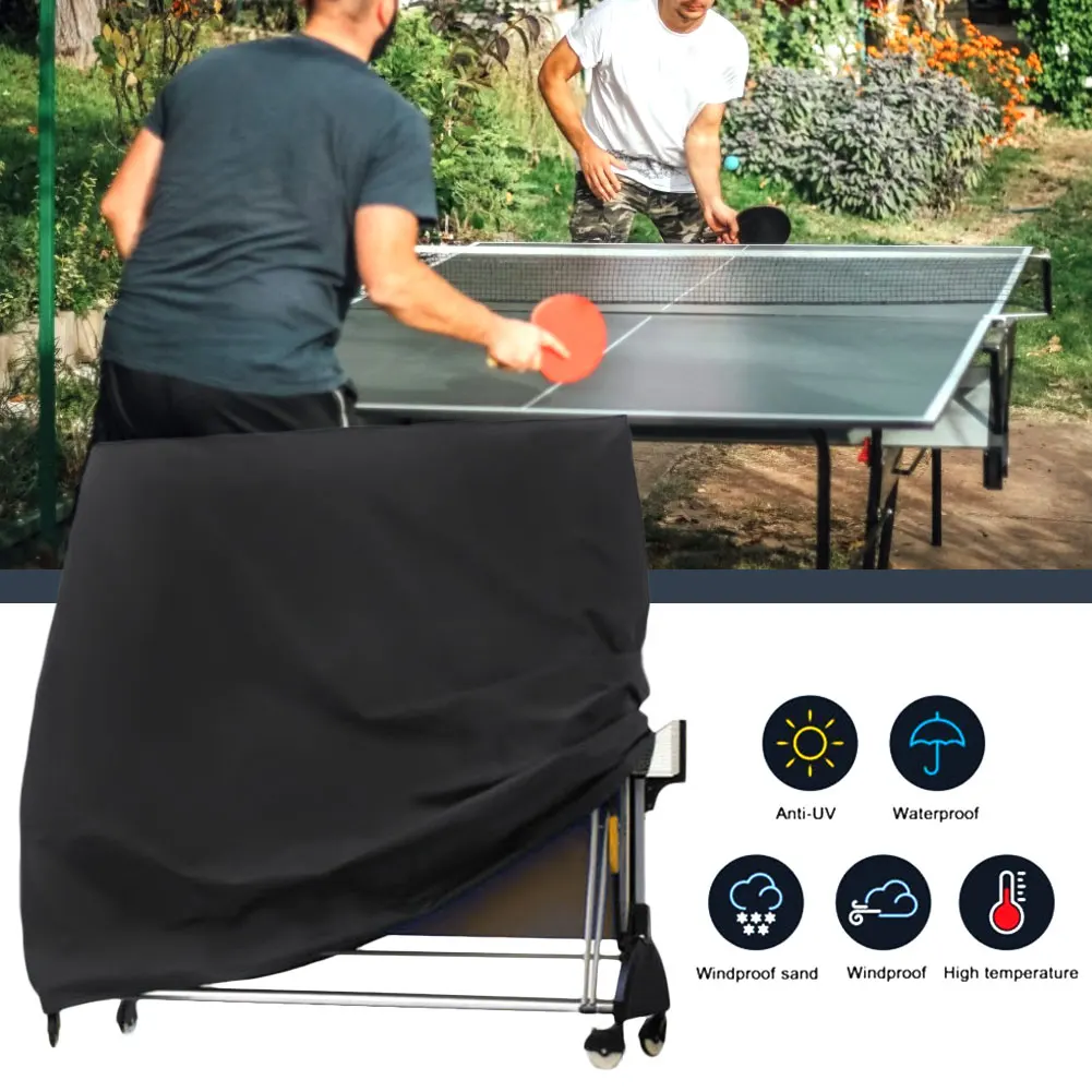 

Pings Pong Table Cover Storage Cover Black Waterproof Anti-Dust Protection Table Tennis Sheet Furniture Case 165x70x185cm