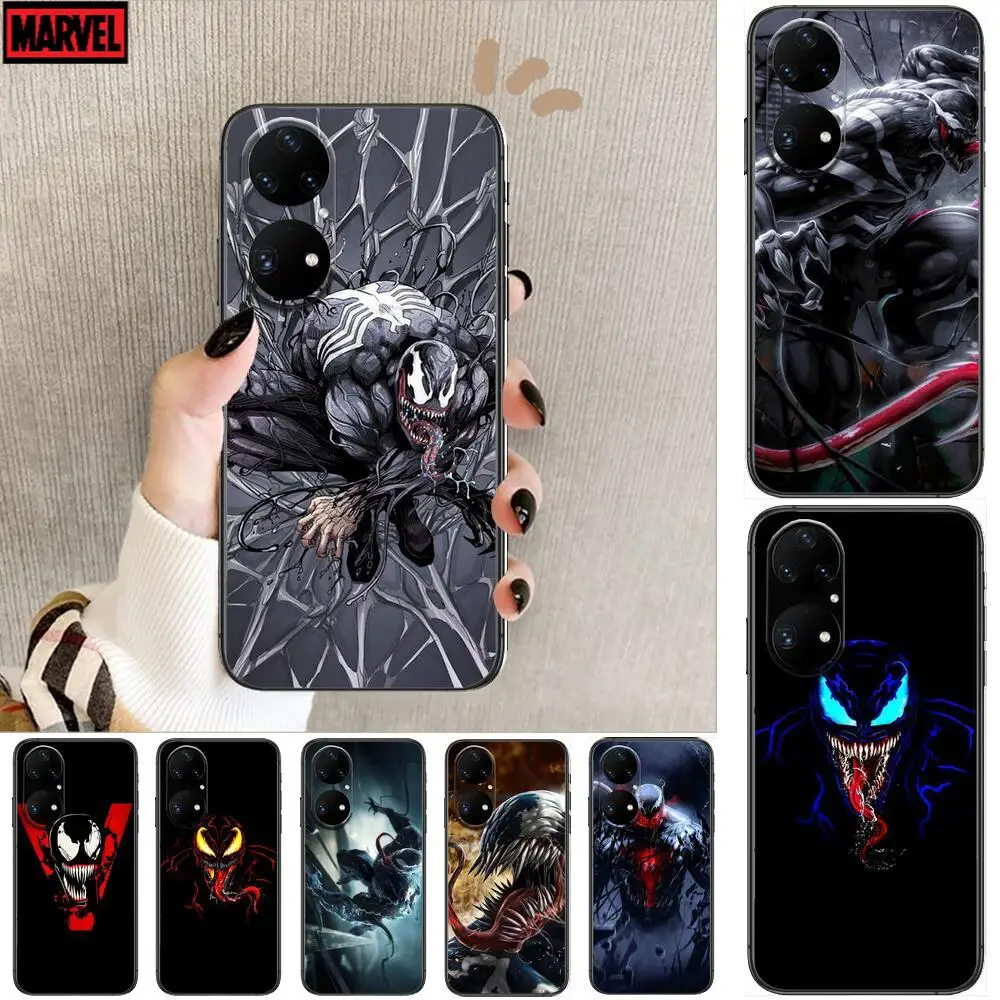 

2021 Marvel Venom Phone Case For Huawei p50 P40 p30 P20 10 9 8 Lite E Pro Plus Black Etui Coque Painting Hoesjes comic fas