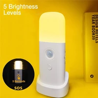 led night lights portable indoor motion sensor lamp usb rechargeable battery dimmable table lamps activated decorations lighting