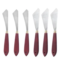 ppyy 6pcs painting knife set painting mixing scraper stainless steel palette knife painting art spatula with wood handle