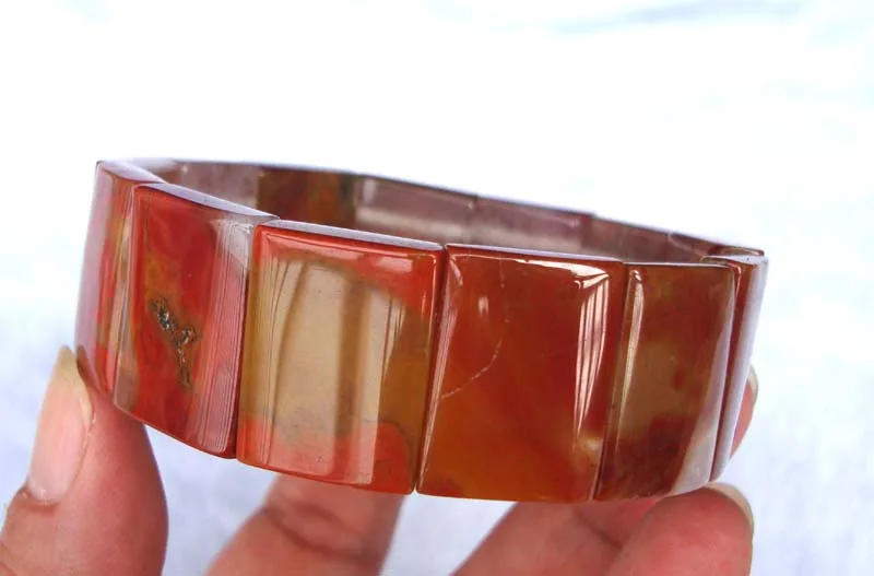 Женский браслет с бусинами из натурального агата | Украшения и аксессуары