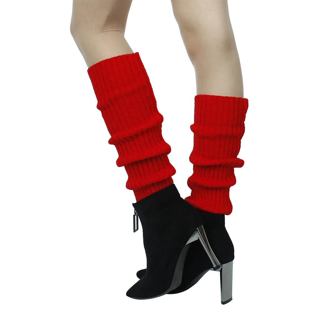 Winter Leg Warmers Women Knee High Knit Boot Cuffs Cotton Solid Color Knee Sock Leg Warmers Been Warmers Long Socks Foot Warmers